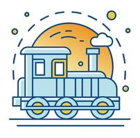 komisk stil tåg motor översikt illustration tåg motor översikt logotyp vektor