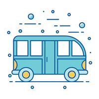 Comic Stil Bus Gliederung Illustration Bus Gliederung Logo vektor