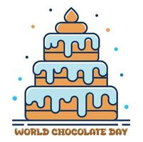 choklad kaka illustration choklad kaka logotyp värld choklad dag valentine dag vektor