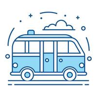 Comic Stil Bus Gliederung Illustration Bus Gliederung Logo vektor