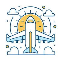 komisk stil aeroplan översikt illustration aeroplan översikt logotyp vektor