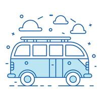 Comic Stil Bus Gliederung Illustration Bus Gliederung Logo vektor