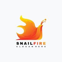 bunt Schnecke und Feuer Logo Illustration Vorlage vektor