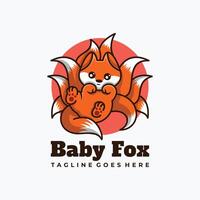 Fuchs Charakter Maskottchen Logo Design Illustration vektor