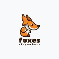 Fuchs Charakter Maskottchen Logo Design Illustration vektor