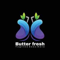 färgrik färsk fjärilar logotyp illustration mall vektor