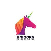 bunt Tier Einhorn Logo Illustration Vorlage vektor