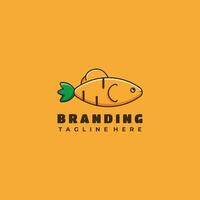 fisk anda morot maskot logotyp design illustration vektor
