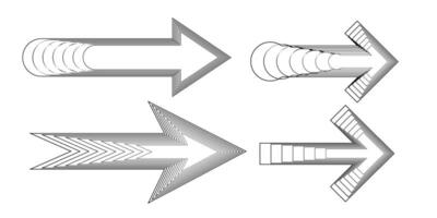 Pfeil Linie Zeiger Richtung im schwarz und Weiß isoliert auf Weiß Hintergrund. geeignet her Design Element, Broschüre, Flugblatt, Banner. vektor