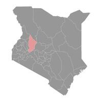 baringo grevskap Karta, administrativ division av kenya. illustration. vektor