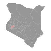 kericho grevskap Karta, administrativ division av kenya. illustration. vektor