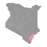 kilifi grevskap Karta, administrativ division av kenya. illustration. vektor