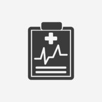 Medizin Notizblock, medizinisch Bericht, Gesundheit, Gesundheitswesen Symbol vektor