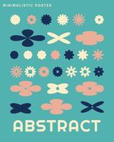 brutalist minimalistisk affisch med abstrakt geometrisk former. trendig y2k retro design baner. färgrik illustration. vektor
