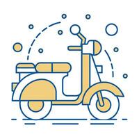 söt vespa cykel komisk stil vespa cykel översikt logotyp komisk stil scooty vektor