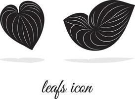 Blätter Symbol Blätter Silhouetten isoliert auf Weiß Hintergrund, Herz Blätter vektor