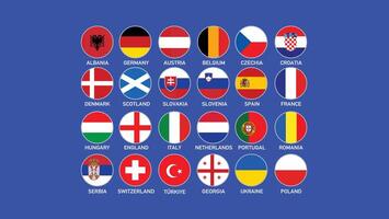 europäisch Nationen Fußball 2024 Emblem abstrakt Design Symbol europäisch Fußball Teams Länder Illustration vektor