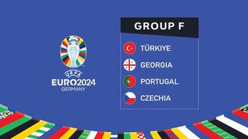 euro 2024 Tyskland grupp f flaggor design symbol officiell logotyp europeisk fotboll slutlig illustration vektor