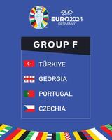 euro 2024 Tyskland grupp en flaggor emblem design officiell logotyp symbol europeisk fotboll slutlig illustration vektor