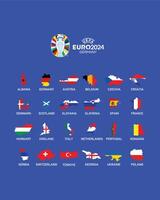 euro 2024 Tyskland emblem Karta design med logotyp officiell symbol europeisk fotboll slutlig illustration vektor