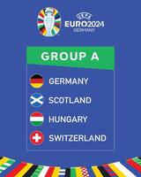 Euro 2024 Deutschland Gruppe ein Design Symbol offiziell Logo europäisch Fußball Finale Illustration vektor