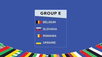 europeisk nationer 2024 grupp e flaggor design abstrakt lag länder europeisk fotboll symbol logotyp illustration vektor