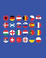 europäisch Fußball 2024 Teams Emblem abstrakt Design Symbol europäisch Fußball Nationen Länder Illustration vektor