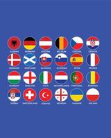 europeisk fotboll 2024 emblem design abstrakt lag nationer symbol europeisk fotboll länder illustration vektor