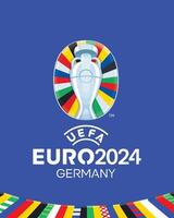 euro 2024 Tyskland officiell symbol design logotyp europeisk fotboll slutlig illustration vektor