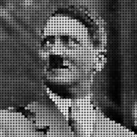 Adolf Hitler Porträt von Mosaik Kunst Illustration. solide Farbe von Punkt Halbton Muster. Mosaik Kunst. historisch Personen. eps 10. vektor