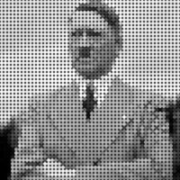 adolf hitler porträtt av mosaik- konst illustration. fast Färg av punkt halvton mönster. mosaik- konst. historisk människor. eps 10. vektor