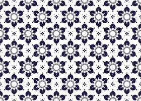 Symbol dunkel Blau Blumen auf Weiß Hintergrund, ethnisch Stoff nahtlos Muster Design zum Tuch, Teppich, Batik, Hintergrund, Verpackung usw. vektor