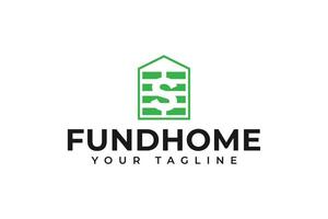 Fonds Geld Zuhause Logo Design zum finanziell Wirtschaft Unternehmen Geschäft vektor