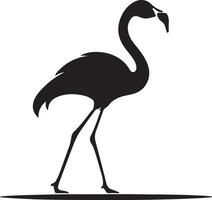 flamingo silhuett illustration vit bakgrund vektor