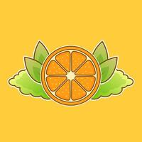 Orange mit Garten Logo Ornament Design vektor