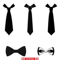 djärv slips mönster påstående framställning silhuetter för fashionistas vektor