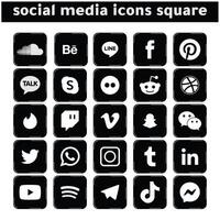 social media ikoner fyrkant vektor