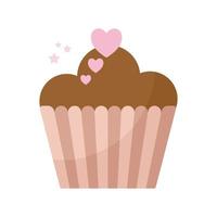 Cupcake mit rosa Herzen vektor