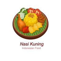 indonesiska mat nasi kuning vektor