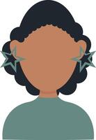 afrikanisch Frau Benutzerbild mit eben Gesicht Design. isoliert auf Weiß Hintergrund vektor