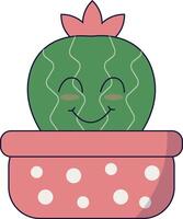 kawaii eingetopft Kaktus Illustration. süß Karikatur Stil. vektor