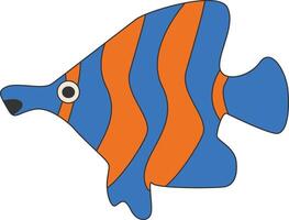 Marine Leben Symbol mit eben Karikatur Design. Ozean Tiere auf Weiß Hintergrund vektor