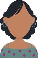 afrikansk kvinna avatar med platt ansikte design. isolerat på vit bakgrund vektor