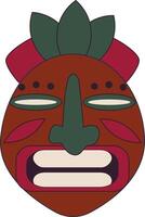 etnisk tiki Gud mask i tecknad serie design. isolerat illustration vektor