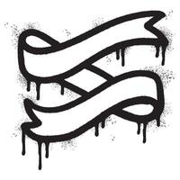 spray målad graffiti band ikon sprutas isolerat med en vit bakgrund. vektor