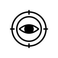 Fokus Symbol mit das Auge im das Center von das Zielen Loch vektor