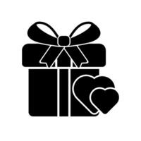 Liebe Geschenk Symbolmit Geschenk Box und Herzen vektor