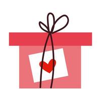 süß Geschenk Kasten. Valentinstag Tag Geschenk. Geschenk mit Liebe. Illustration mit Weiß isoliert Hintergrund. vektor