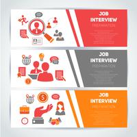 Job-Interview flach Banner gesetzt vektor
