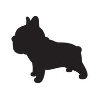 Hund Französisch Bulldogge Symbol Hündchen Haustier Rasse Charakter Karikatur Pfote Symbol Schal Gekritzel Illustration Silhouette Gekritzel Design vektor